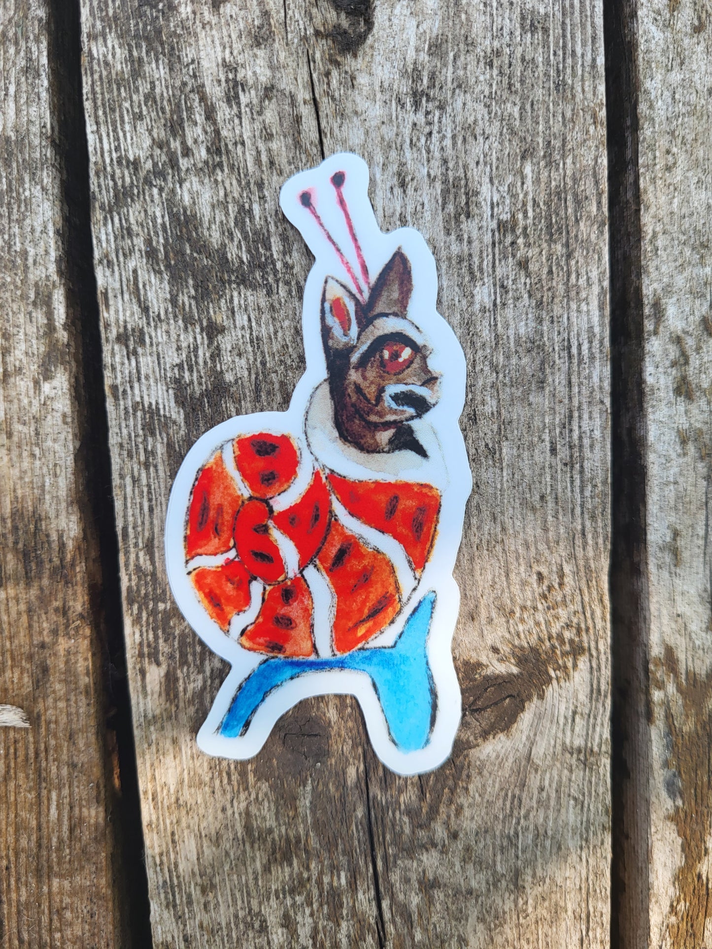 Medieval Snail Cat Sticker