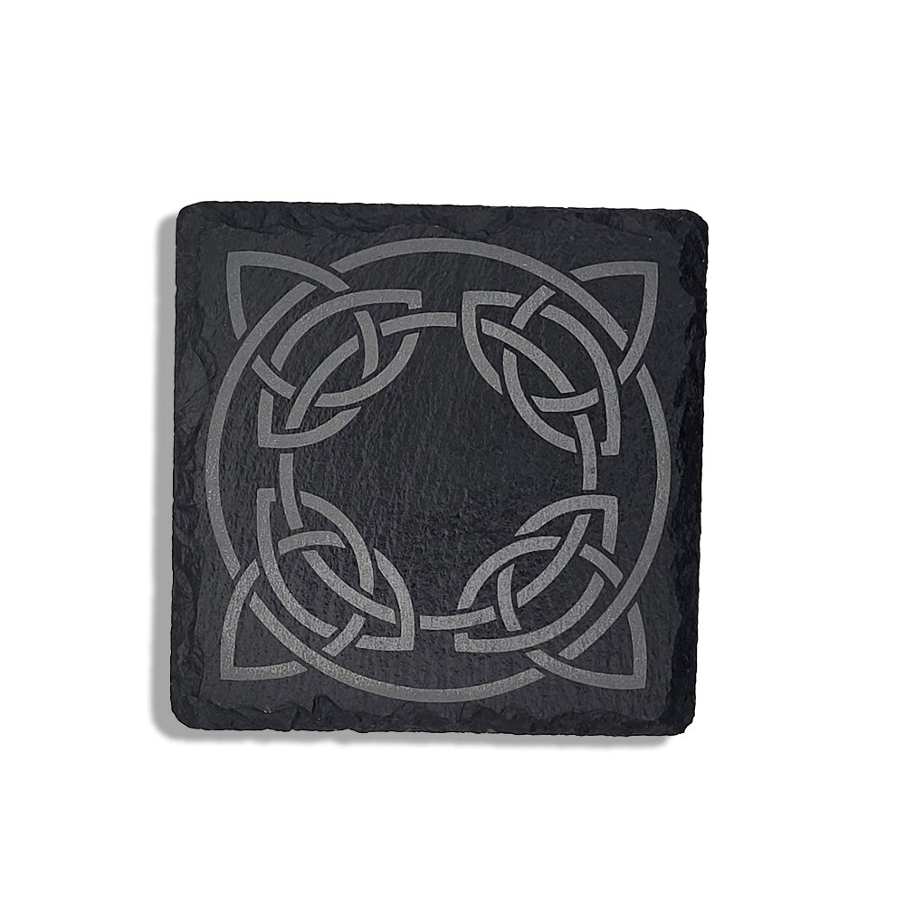 Celtic Knot Engraved Slate Coasters - Set of 4