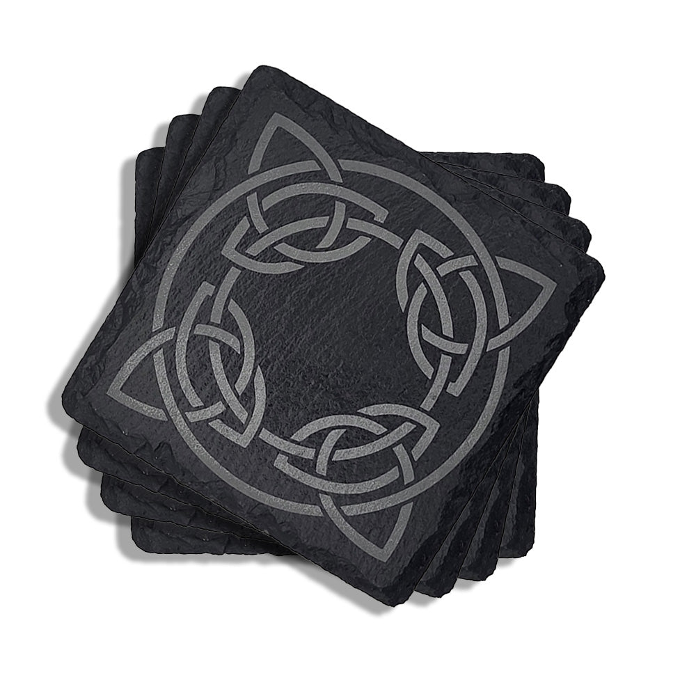 Celtic Knot Engraved Slate Coasters - Set of 4