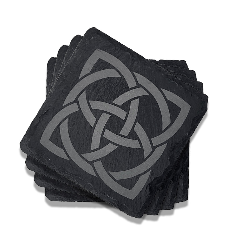 Celtic Knot Engraved Slate Coasters - Set of 4
