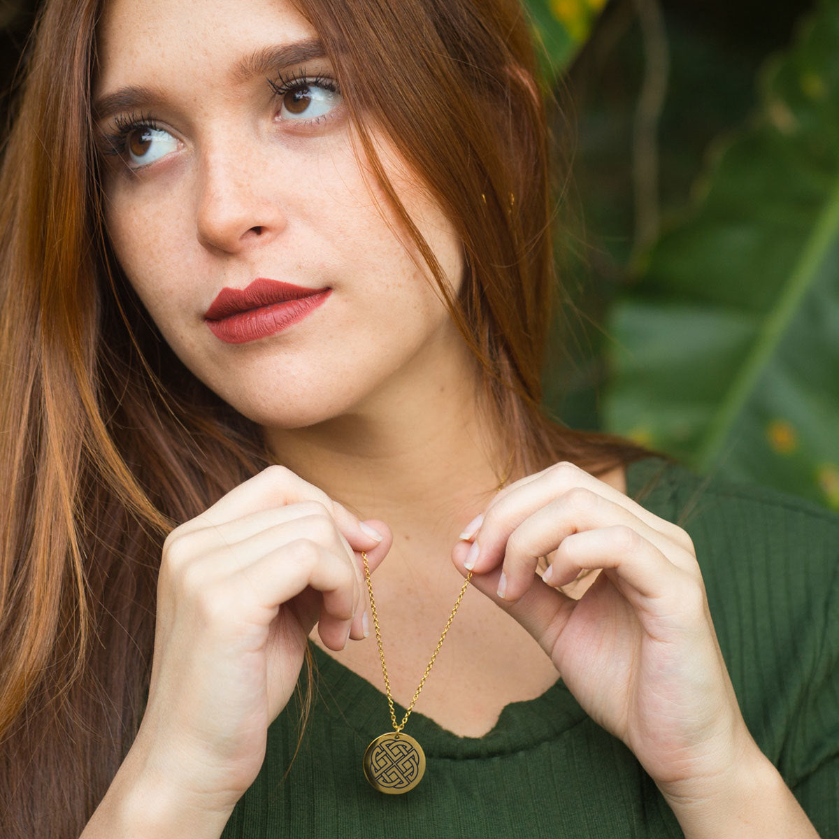 Celtic Shield Engraved Necklace