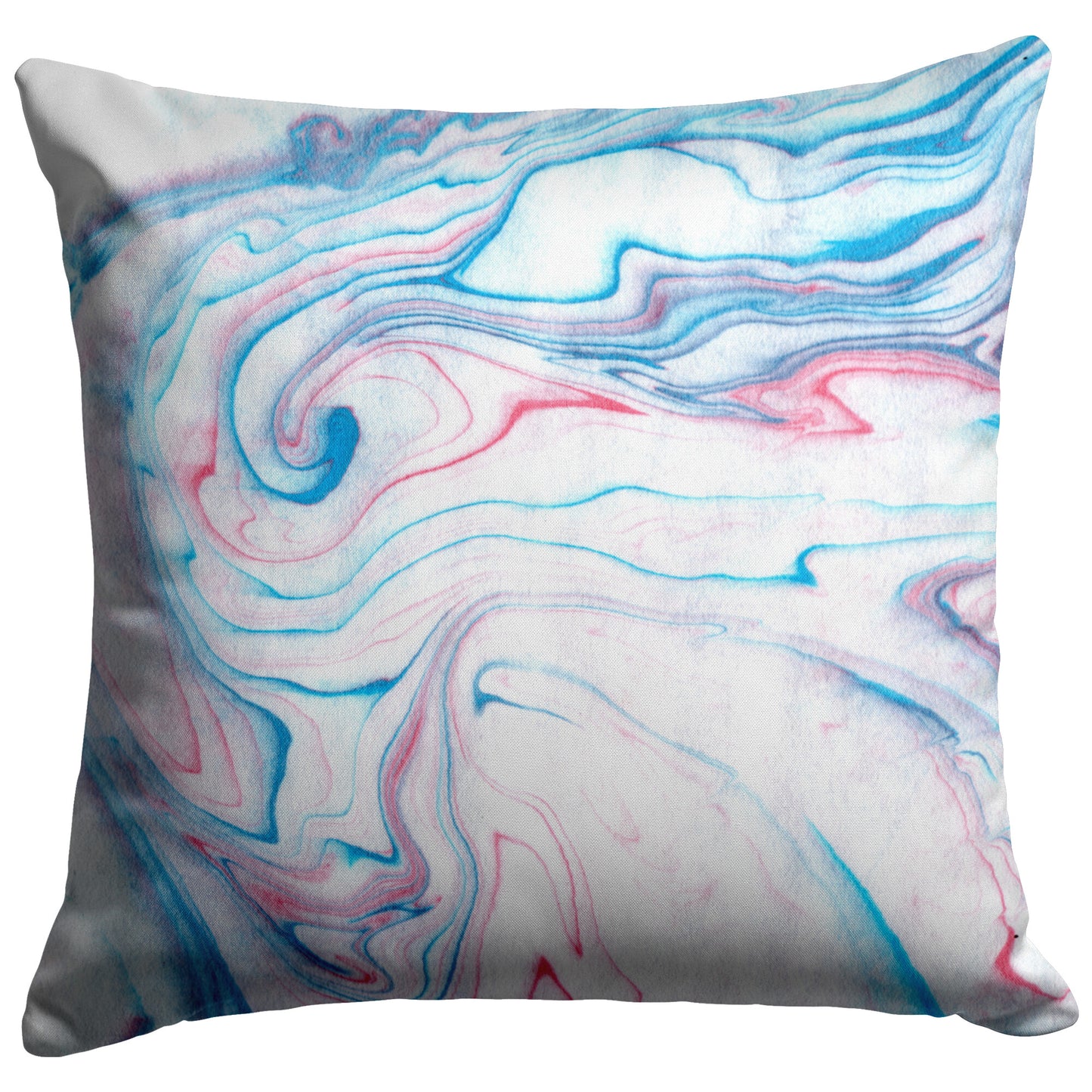 Abstract blue and red pillow design