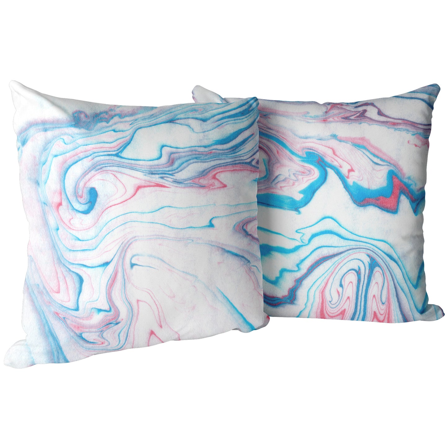 Abstract blue and red pillow design