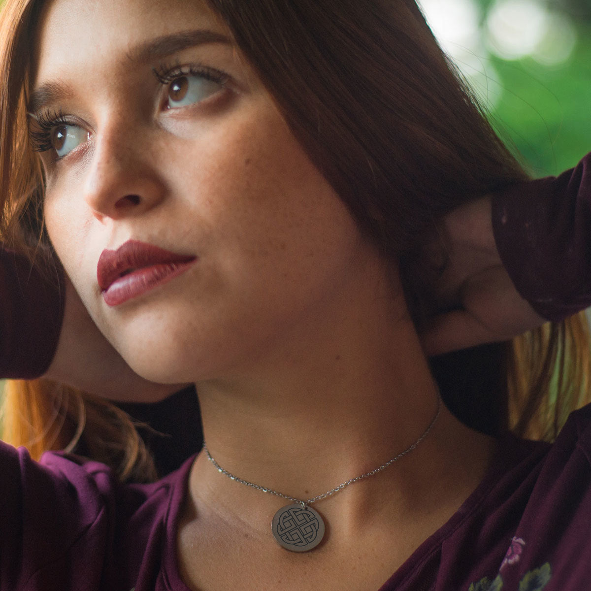 Celtic Shield Engraved Necklace