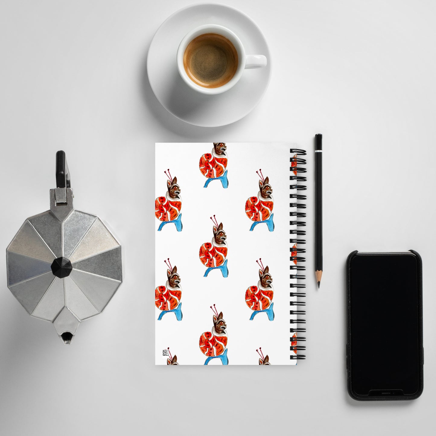 Snail Cat Medieval Design Spiral Notebook