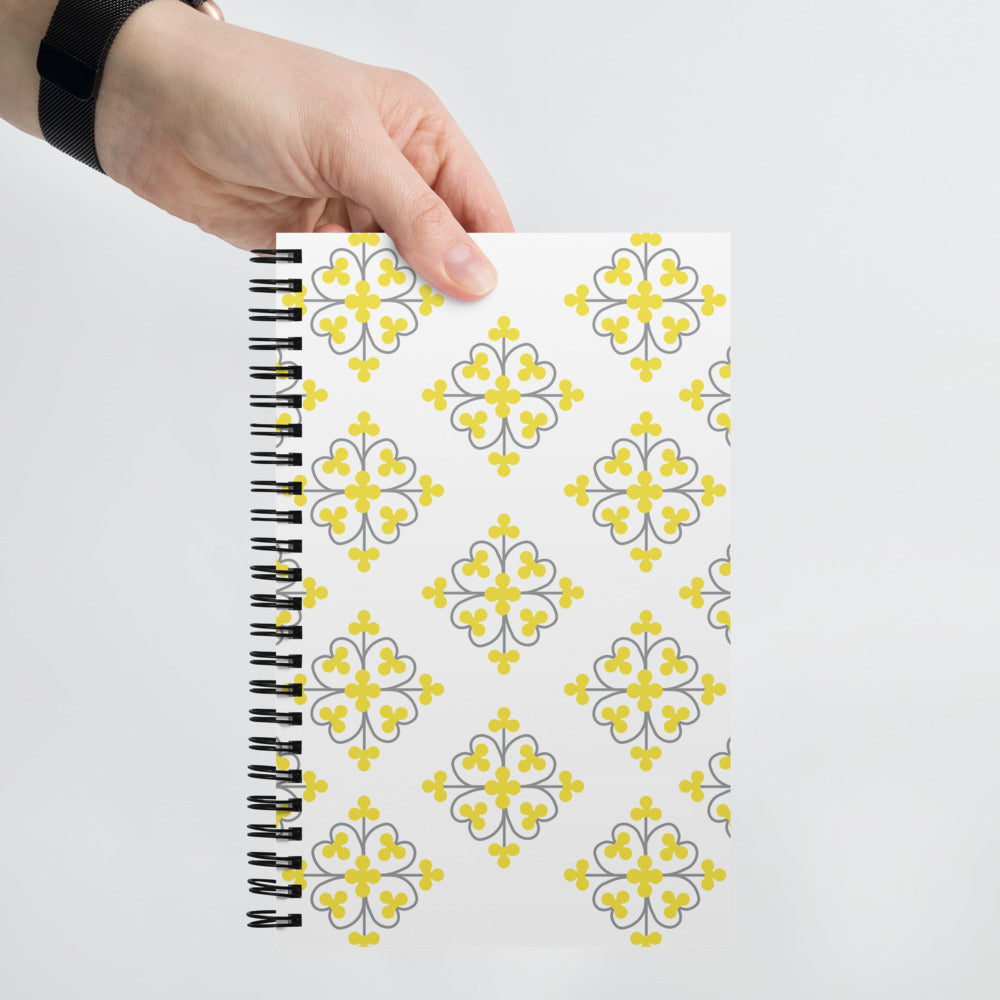 Yellow and Gray Medieval Tile Notebook