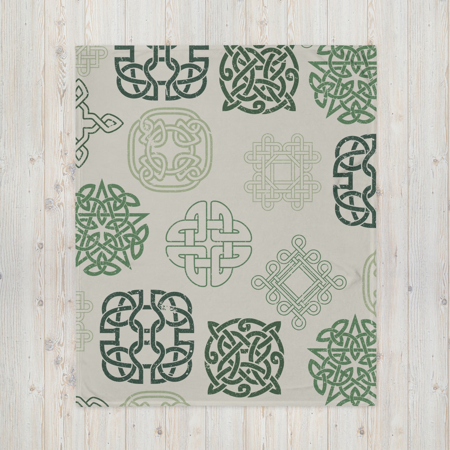 Green Celtic Throw Blanket