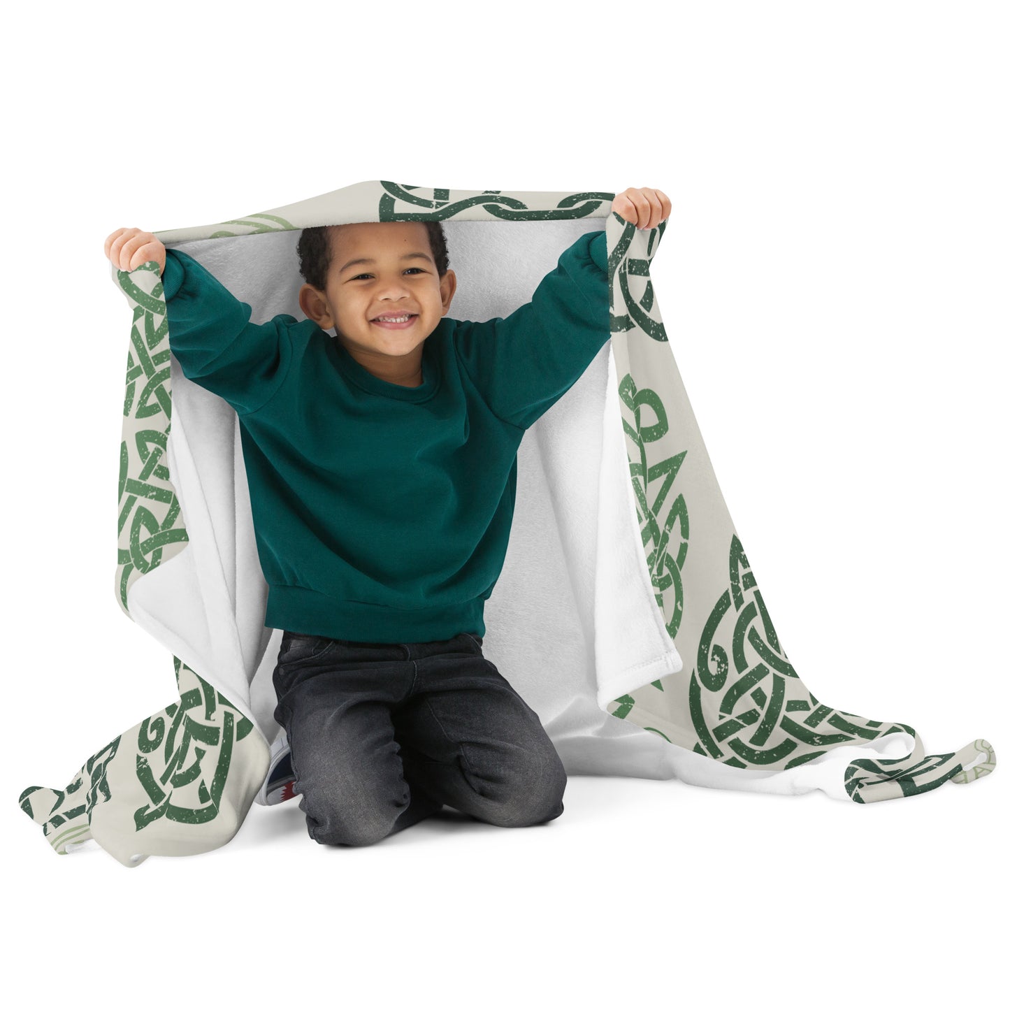 Green Celtic Throw Blanket