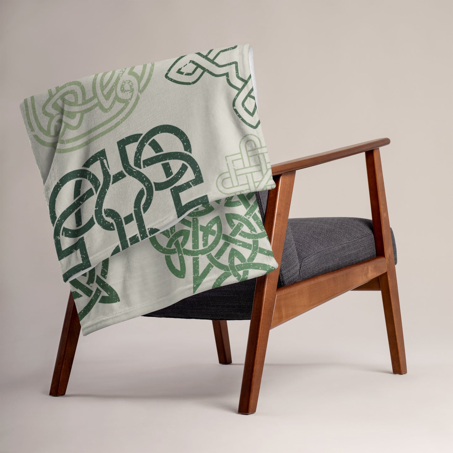 Green Celtic Throw Blanket