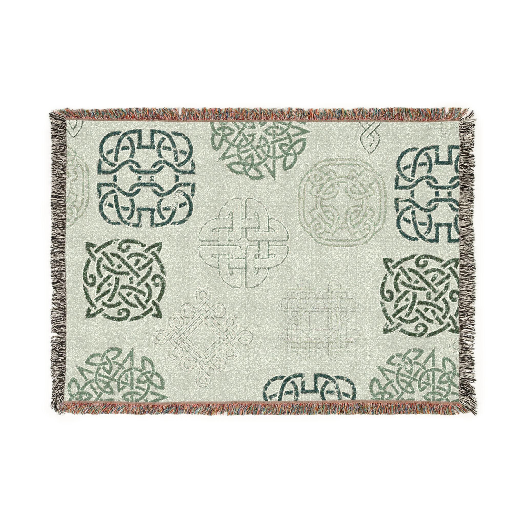 Celtic Knotwork Woven Blanket - Medieval Art Throw