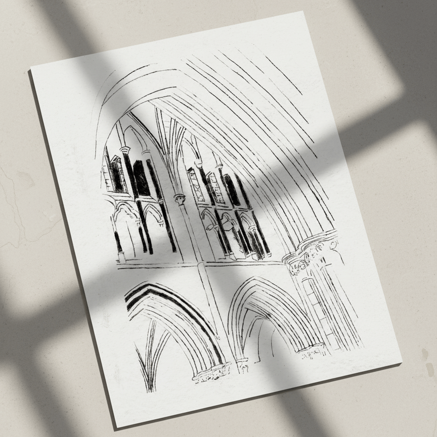 Arches, Gothic Medieval Architecture Fine Art Print