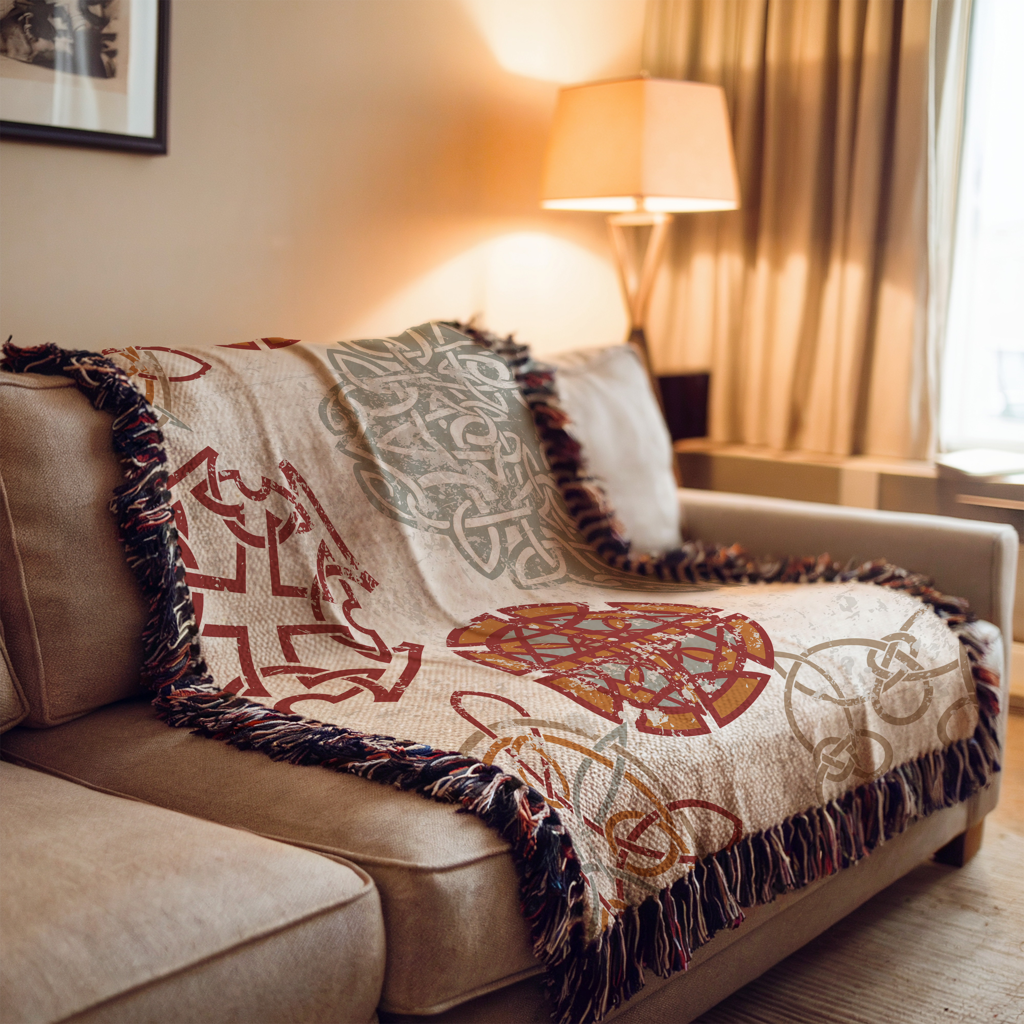 Celtic Knot Woven Blanket – Intricate Knotwork Throw for Living Room & Gift