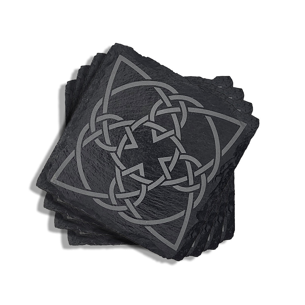 Celtic Knot Engraved Slate Coasters - Set of 4