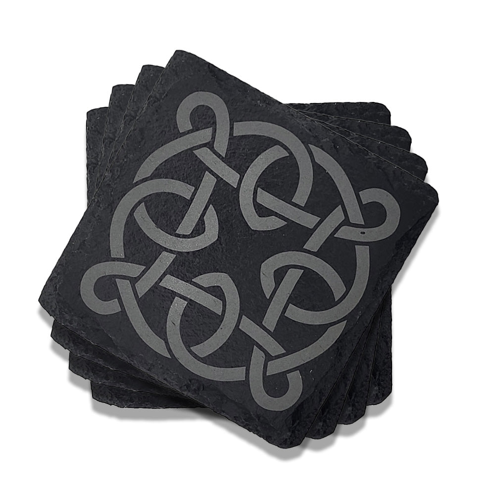 Celtic Knot Engraved Slate Coasters - Set of 4