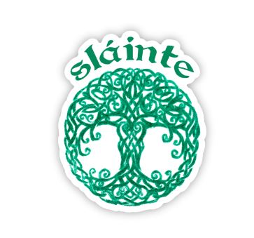 Celtic Tree of Life Sticker with Slainte