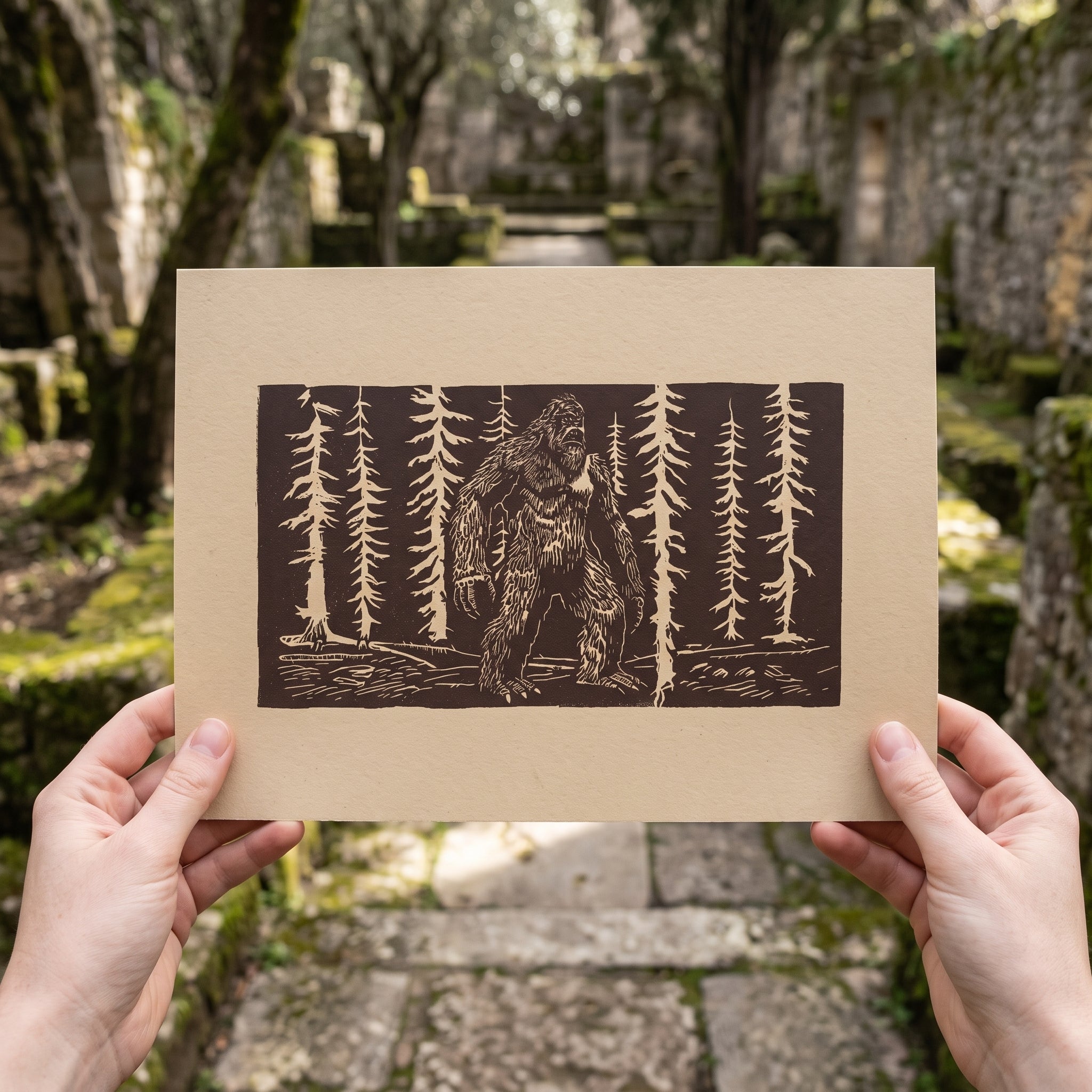 Bigfoot Fine Art Print, Folklore Wall Art, Multiple Sizes