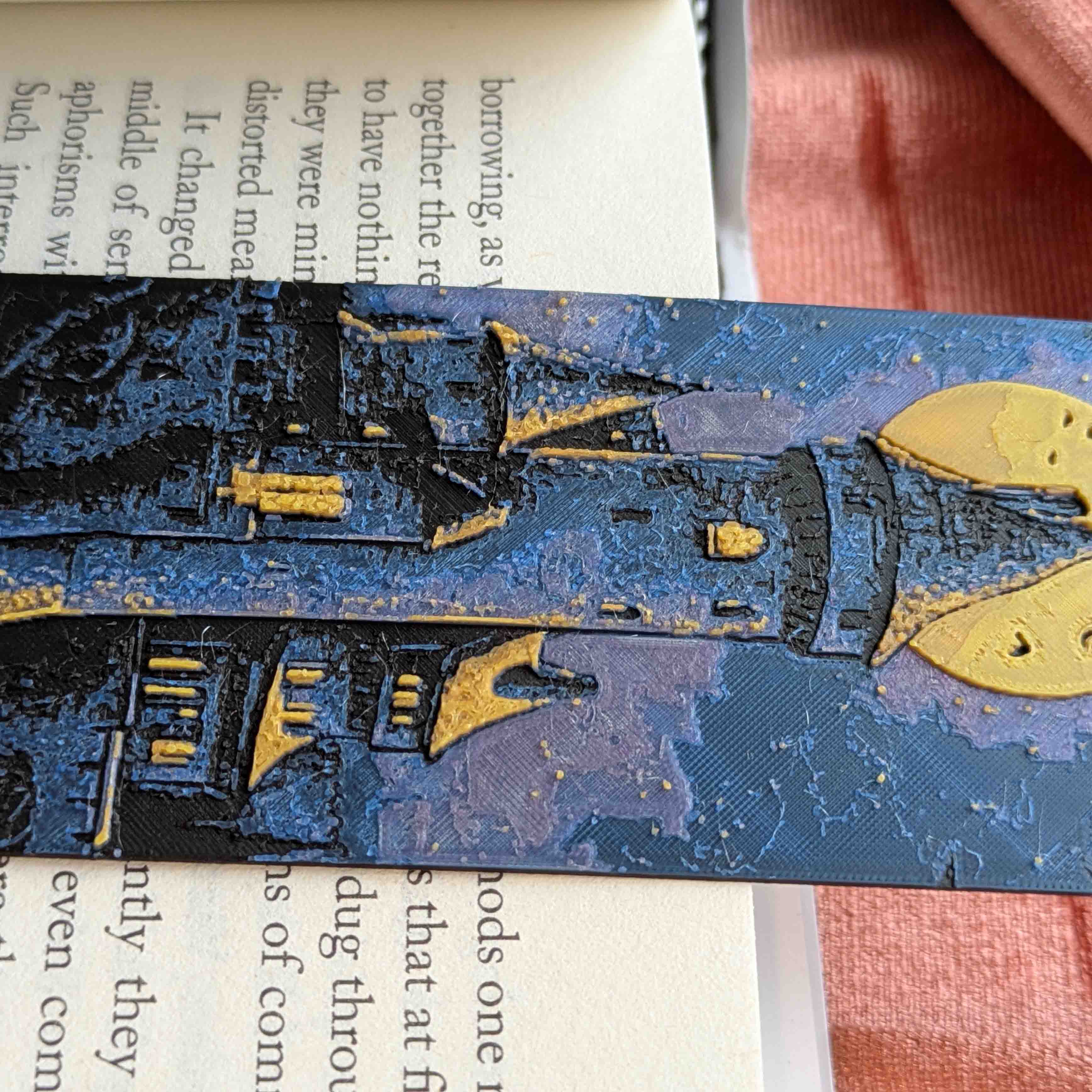 Detailed texture view of Moonlit Castle III art bookmark