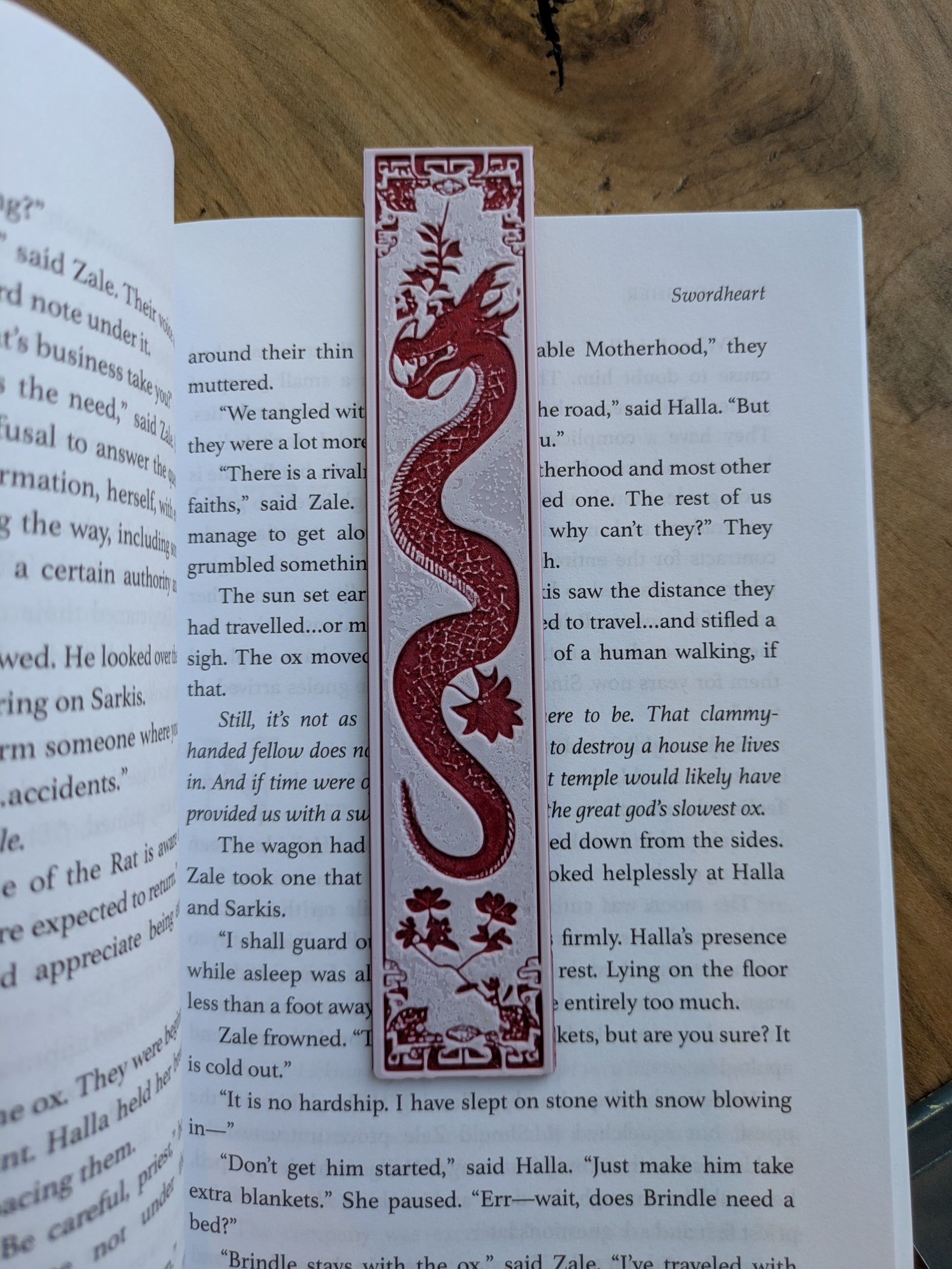 A red dragon bookmark