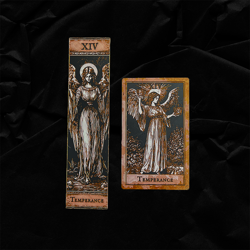 Temperance tarot bookmark showing Classic and Collector Editions side by side