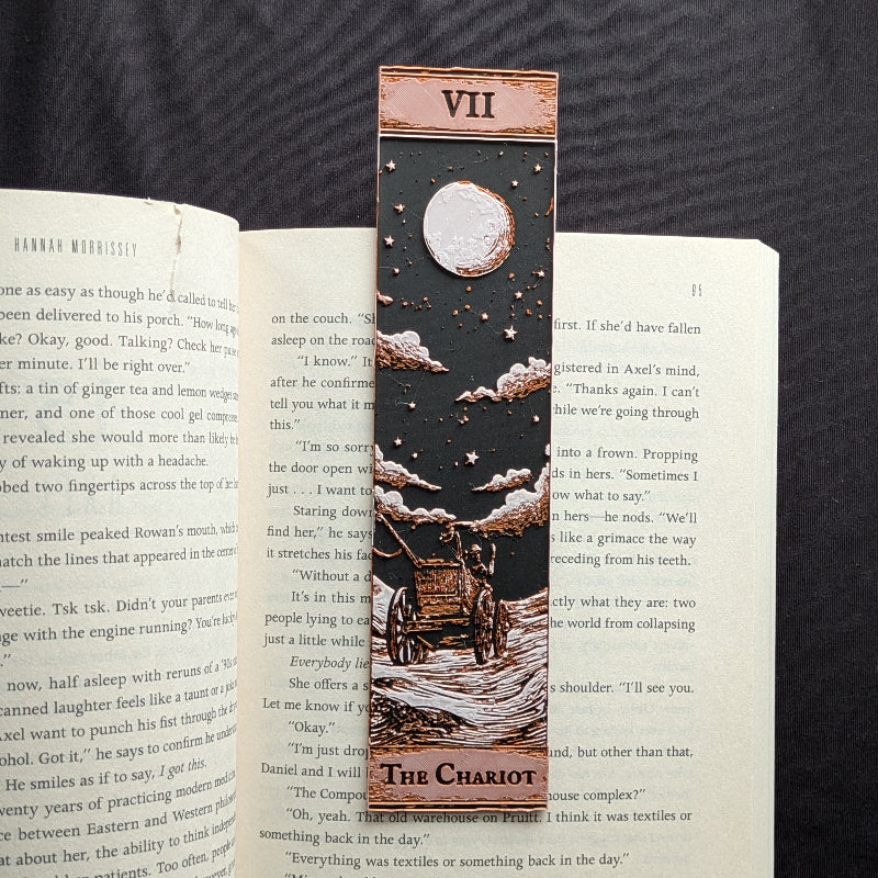 The Chariot Classic Edition tarot bookmark showing Major Arcana VII artwork with a chariot beneath a starry sky