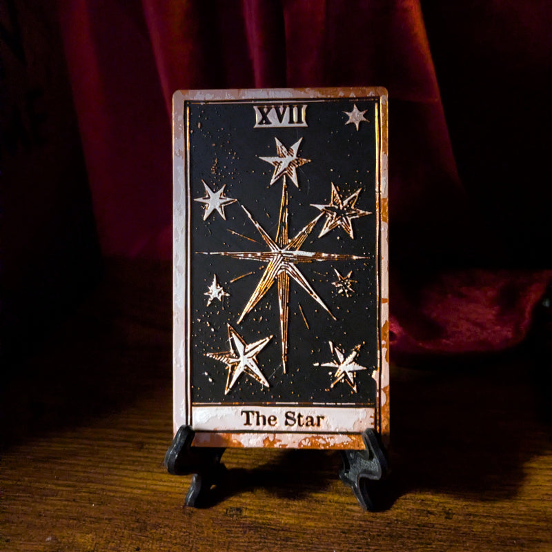 The Star XVII Collector Edition tarot bookmark displayed upright with textured star artwork