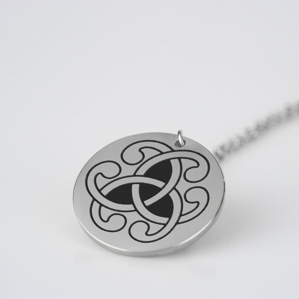 Modern Medieval Triskele symbol engraved pendant