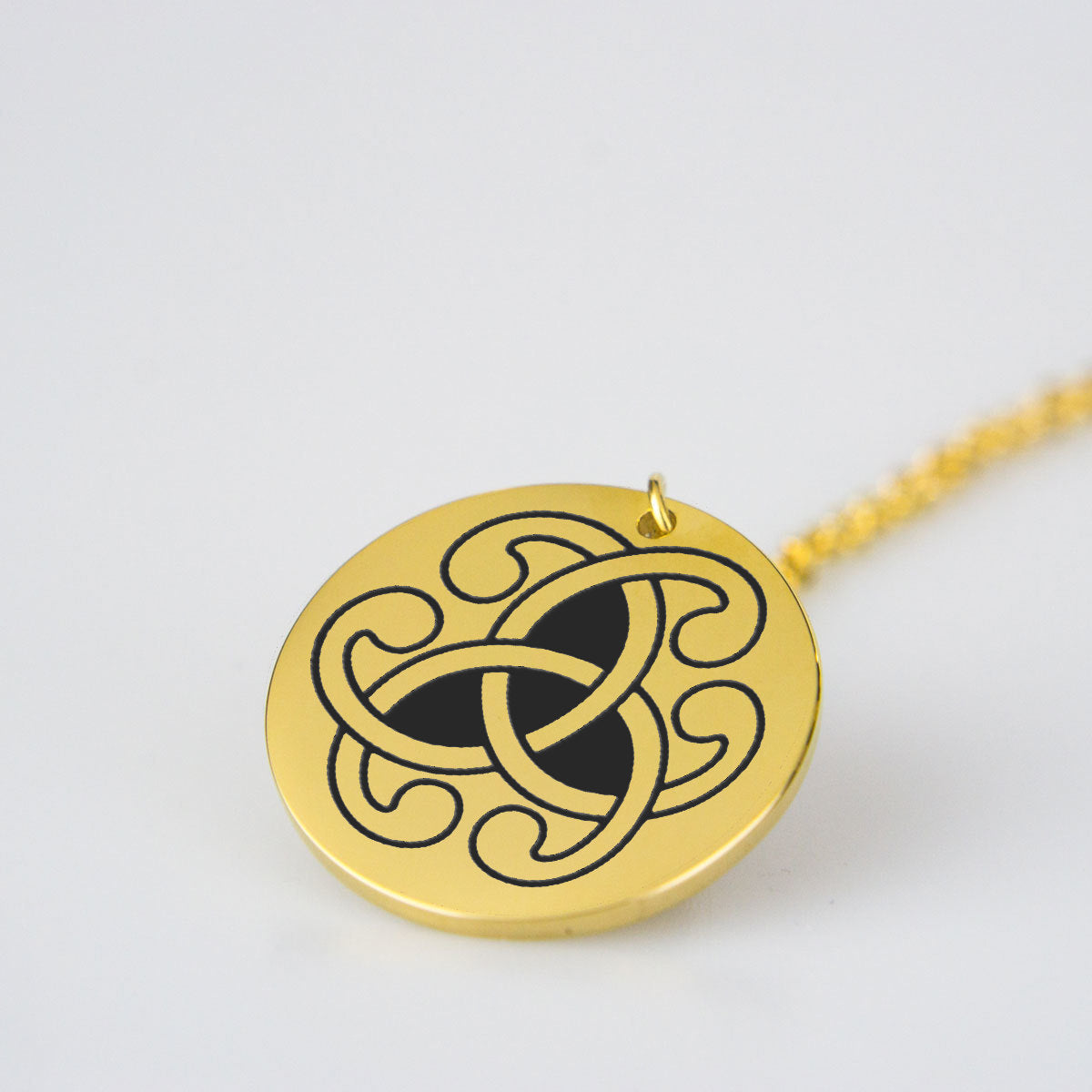 Modern Medieval Triskele symbol engraved pendant