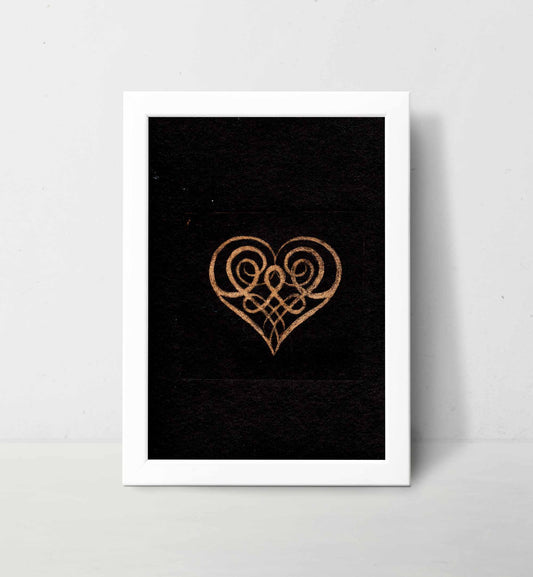 Celtic Heart gold on Black | Original Fine Art