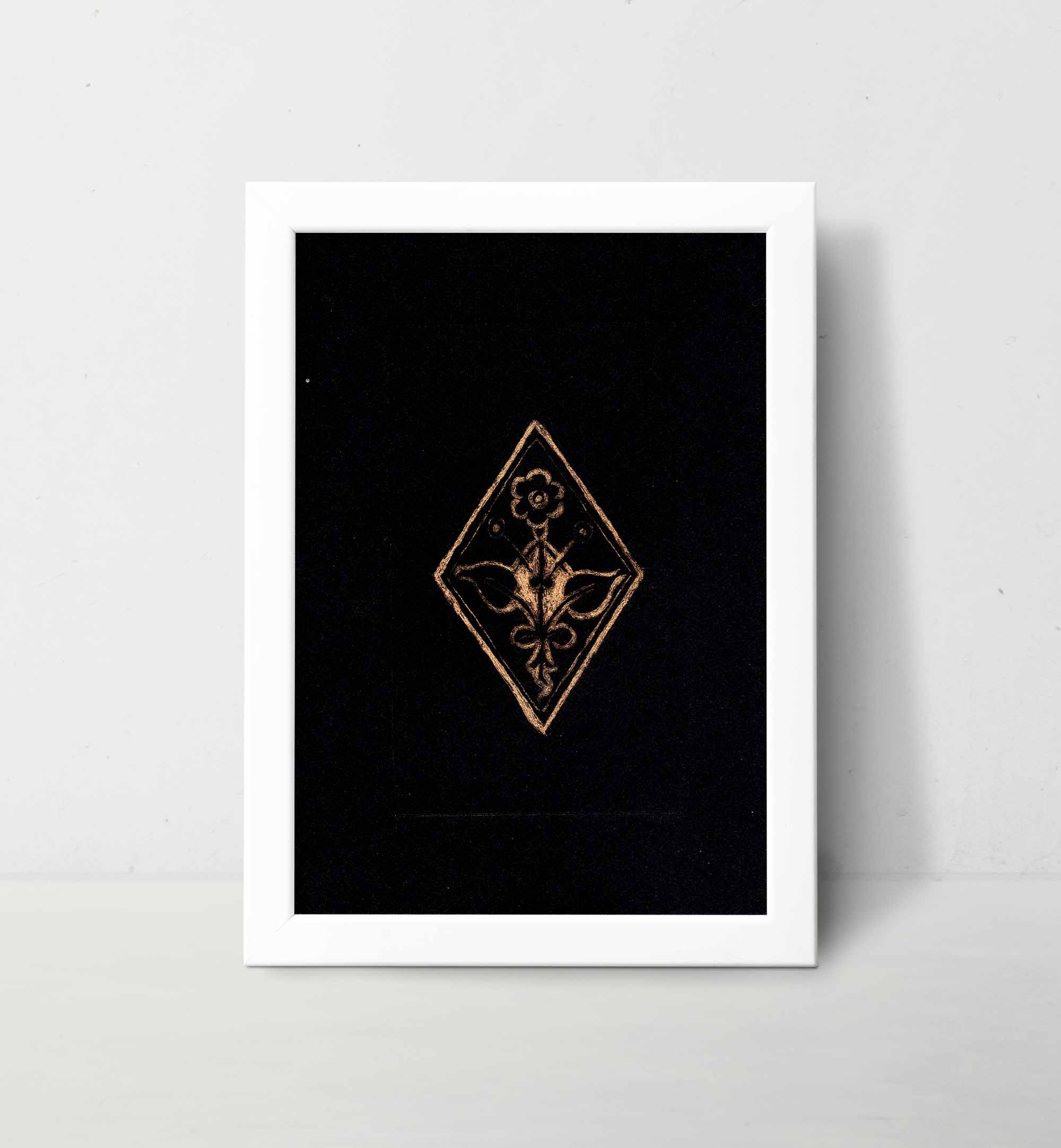 Celtic Flower Engraving Tile Art