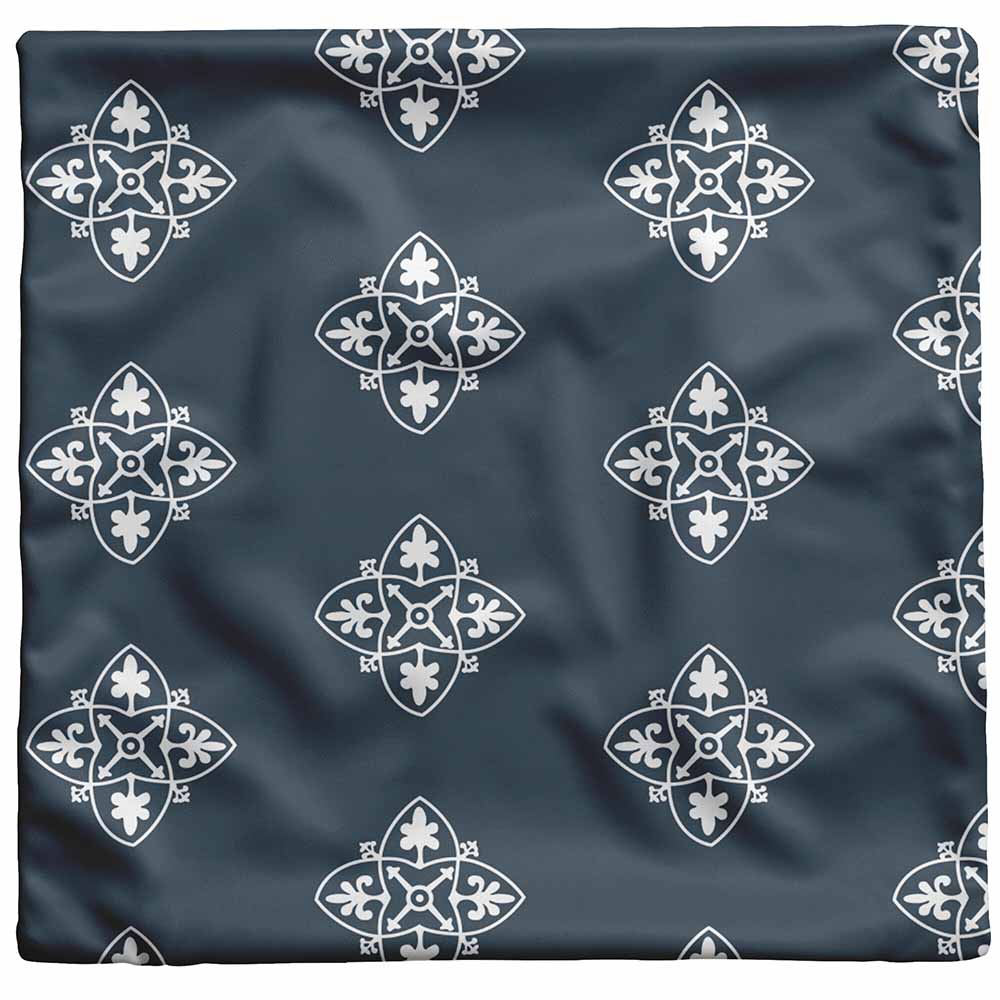 Blue and White Medieval Pillow Design