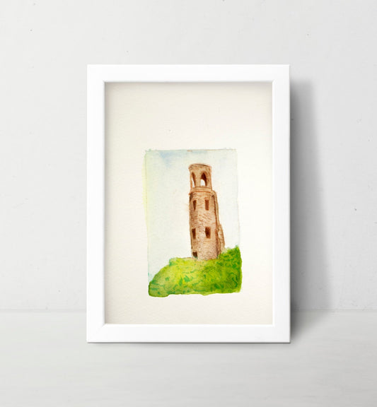 Celtic "Lonely Tower" Watercolor Art Print
