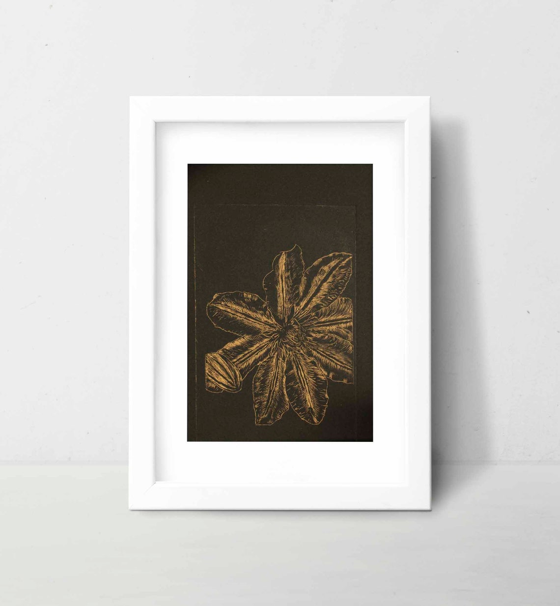 Original Lily Drypoint Fine Line Art