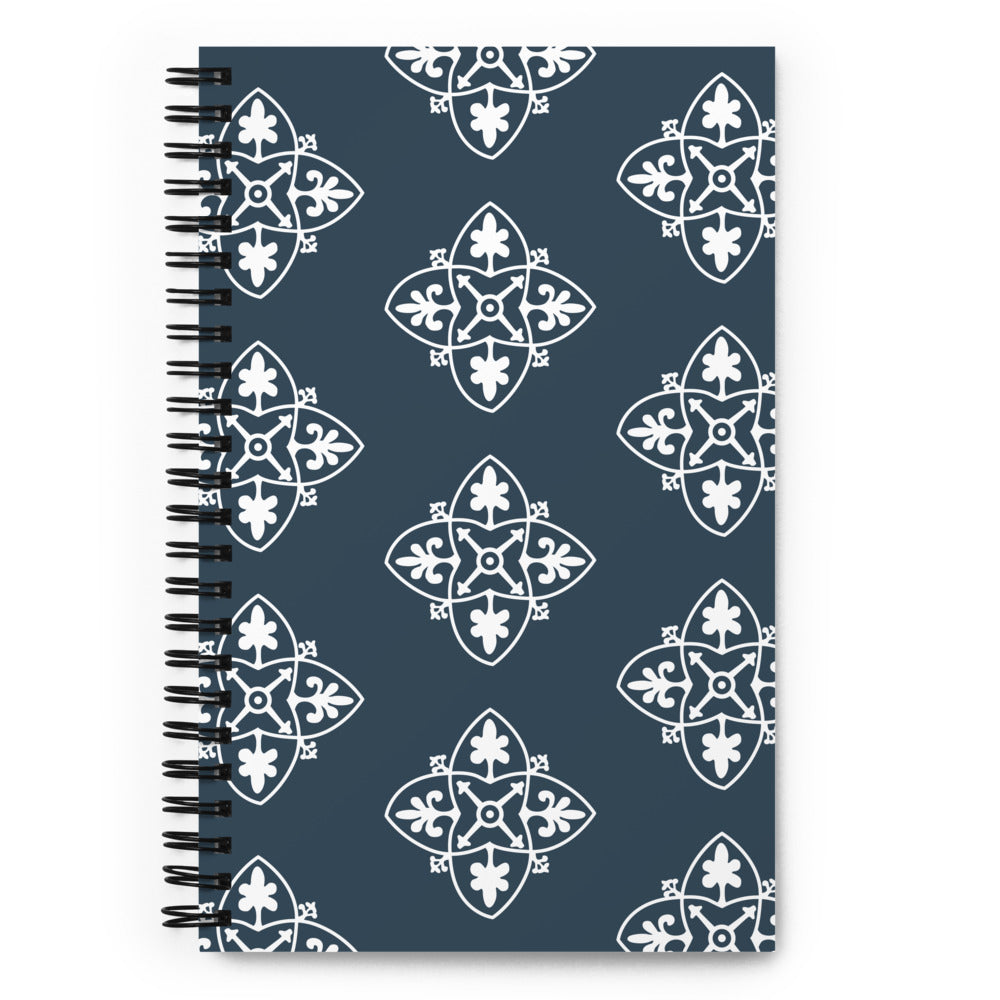 Medieval tile design blue and white notebook