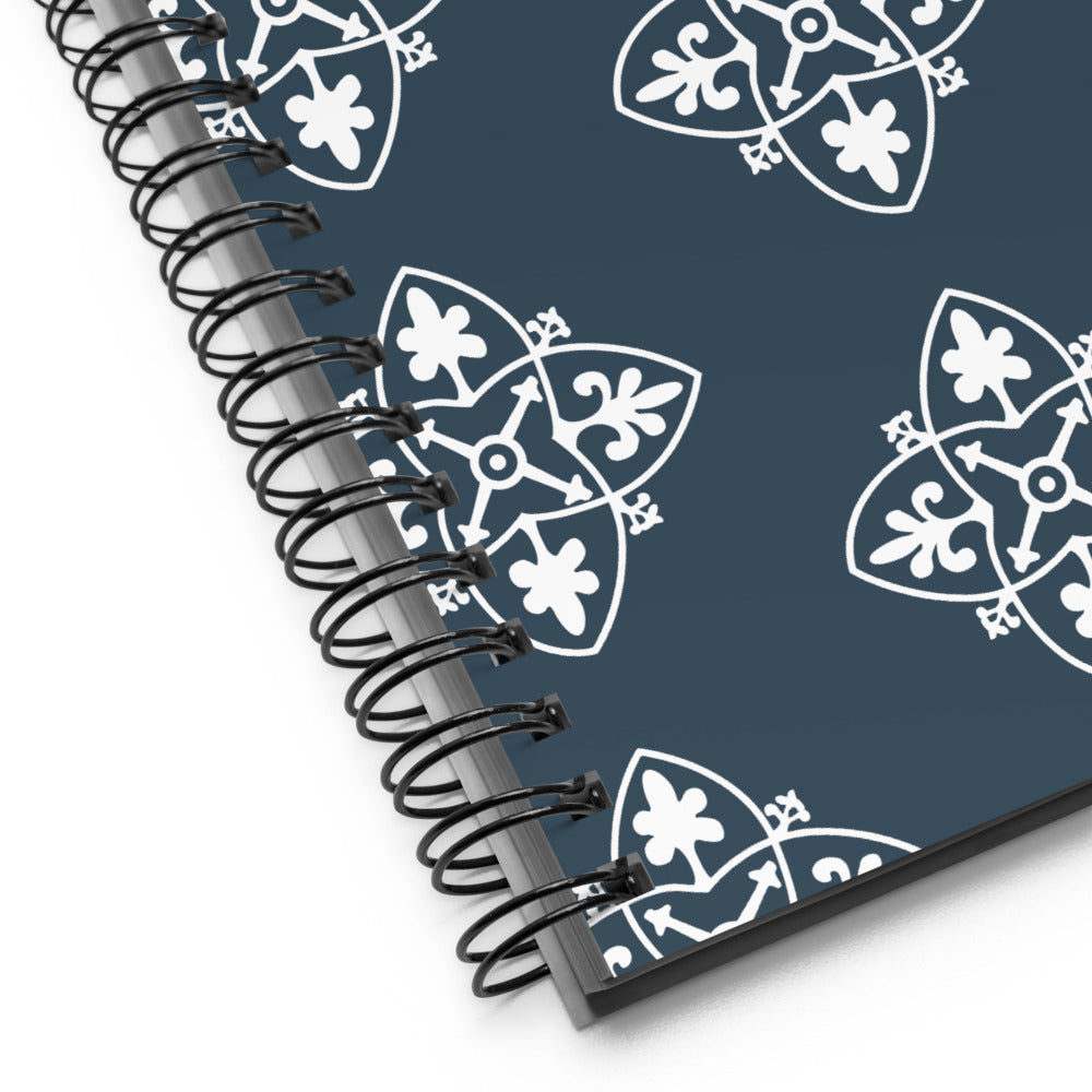 Medieval tile design blue and white notebook
