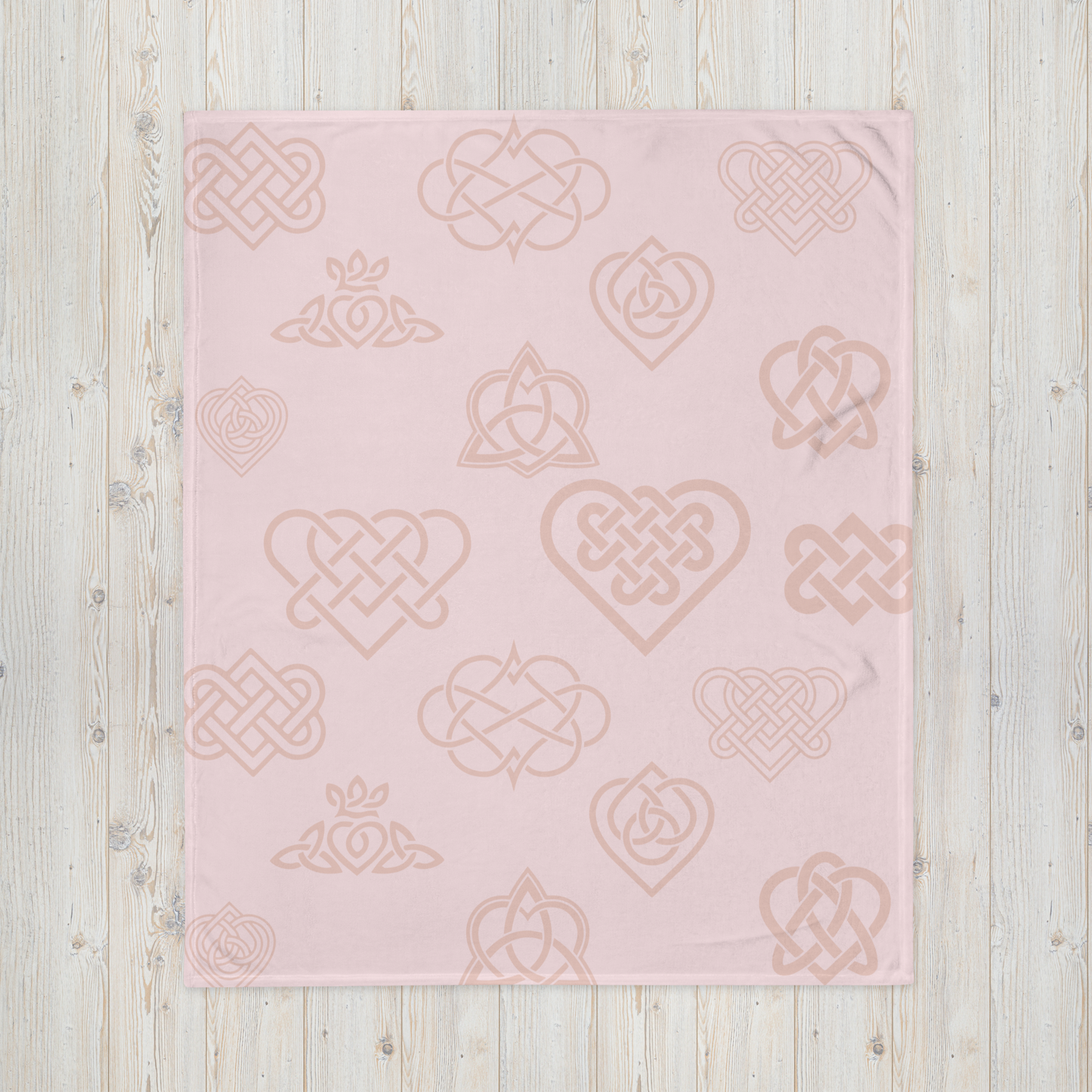 Celtic Knot Pink Heart Blanket