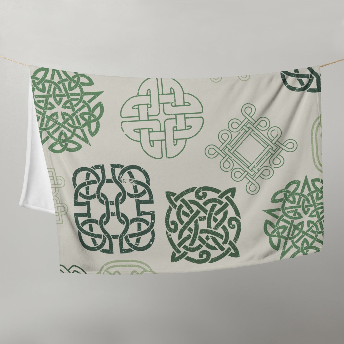 Green Celtic Throw Blanket